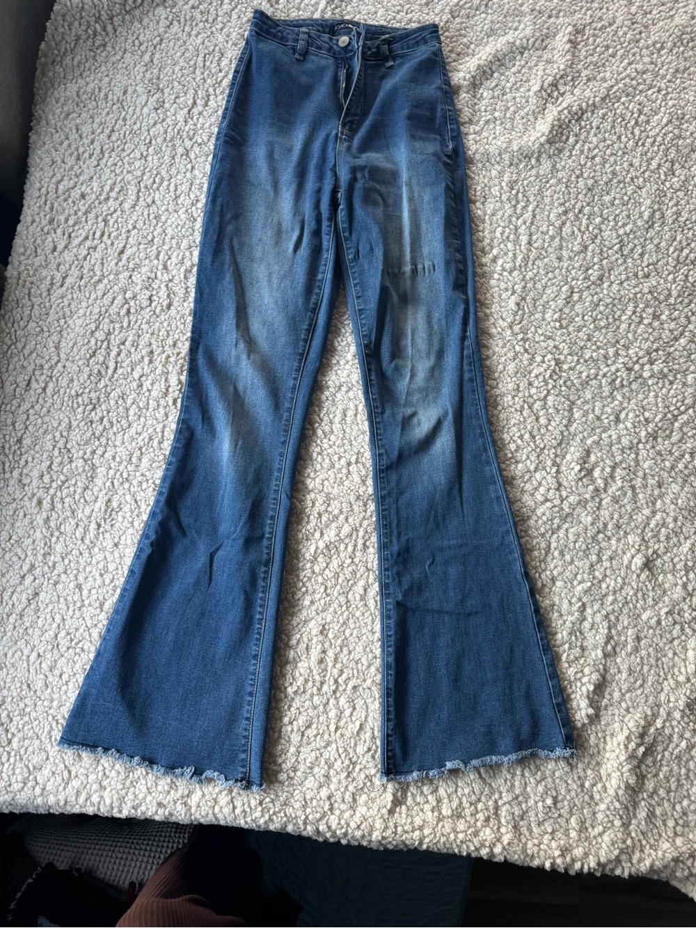 Fashion Nova Classic High-Rise Flare Jeans in Blue - Picture 2 of 6